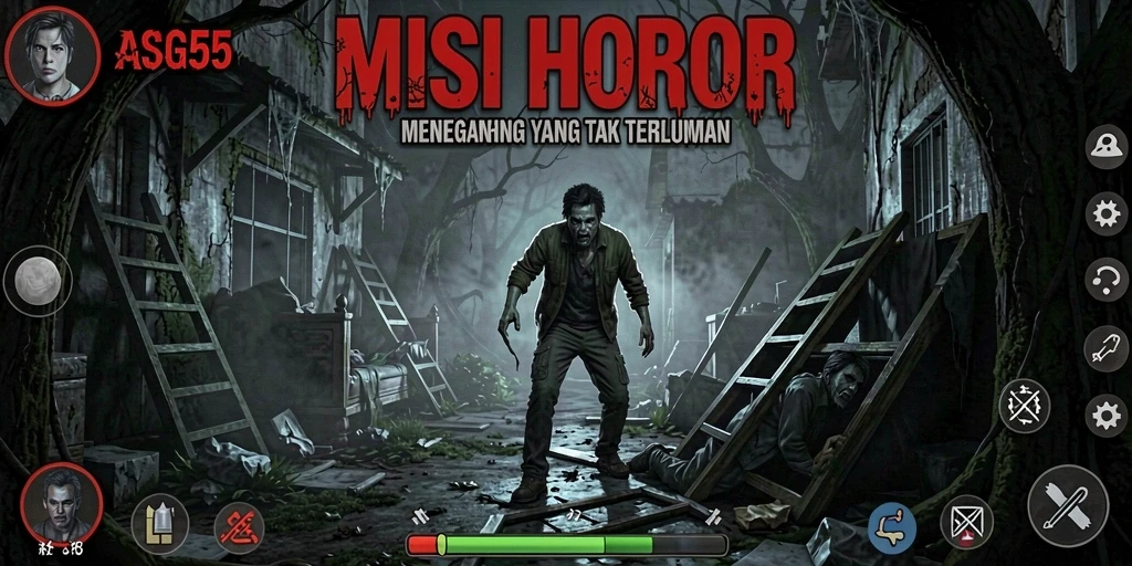 Tampilan gameplay ASG55 yang menegangkan dan penuh misteri.