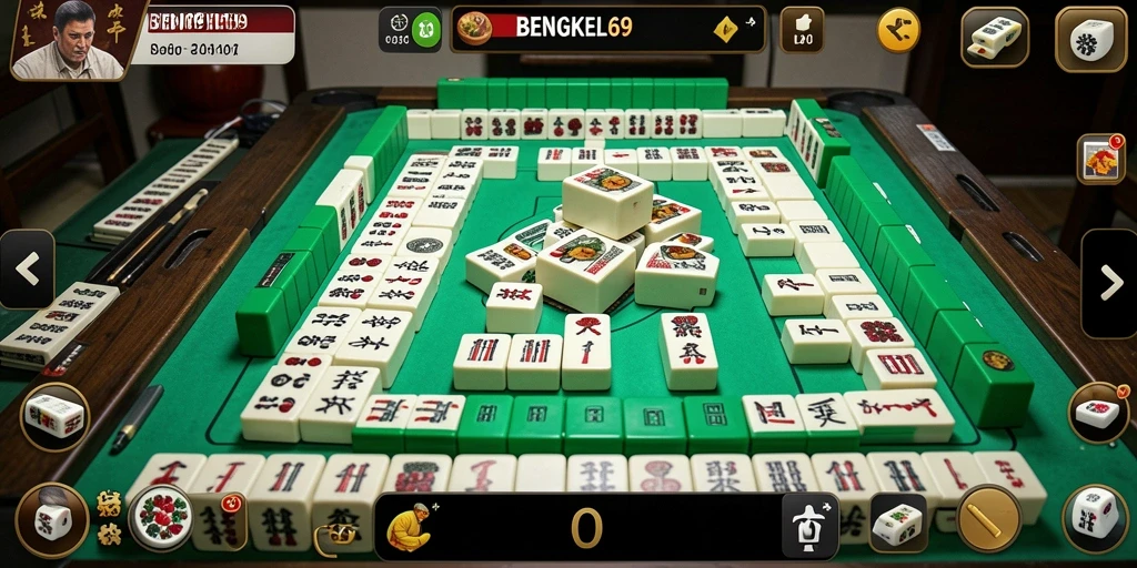 Tampilan seru dari gameplay Mahjong di BENGKEL69.
