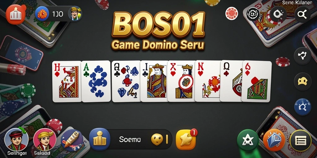 Tampilan gameplay Domino seru dan interaktif di BOS01.