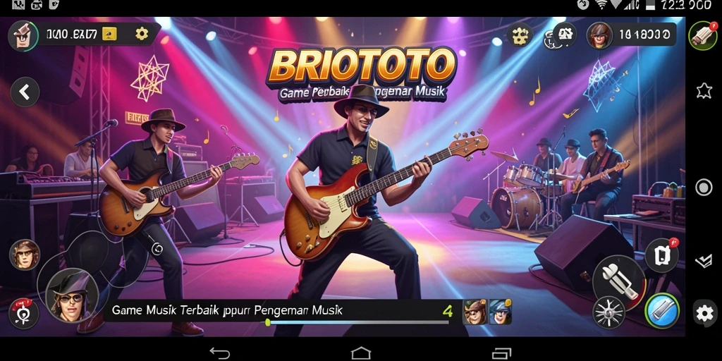 Tampilan gameplay BRIOTOTO yang menarik dengan berbagai fitur musik.