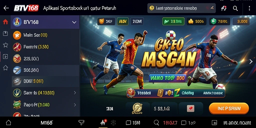 Tampilan antarmuka BTV168 dengan berbagai opsi taruhan olahraga.