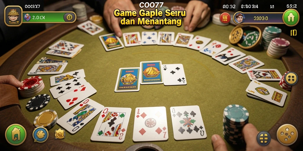 Screenshot gameplay COO77 menampilkan aksi seru bermain Gaple.