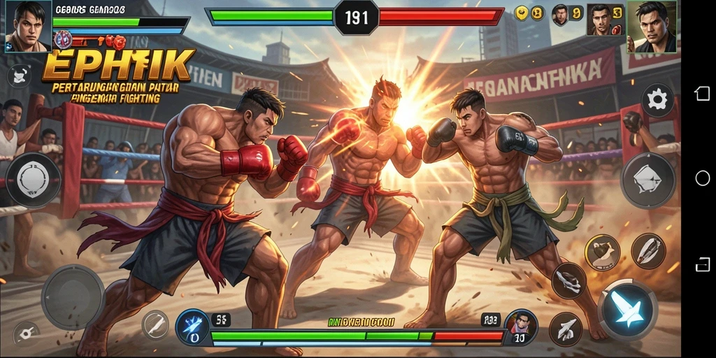 Screenshot G668 menampilkan pertarungan seru dengan karakter yang beraksi.
