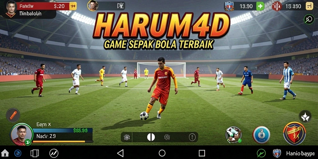 Tampilan gameplay menarik dalam permainan sepak bola.