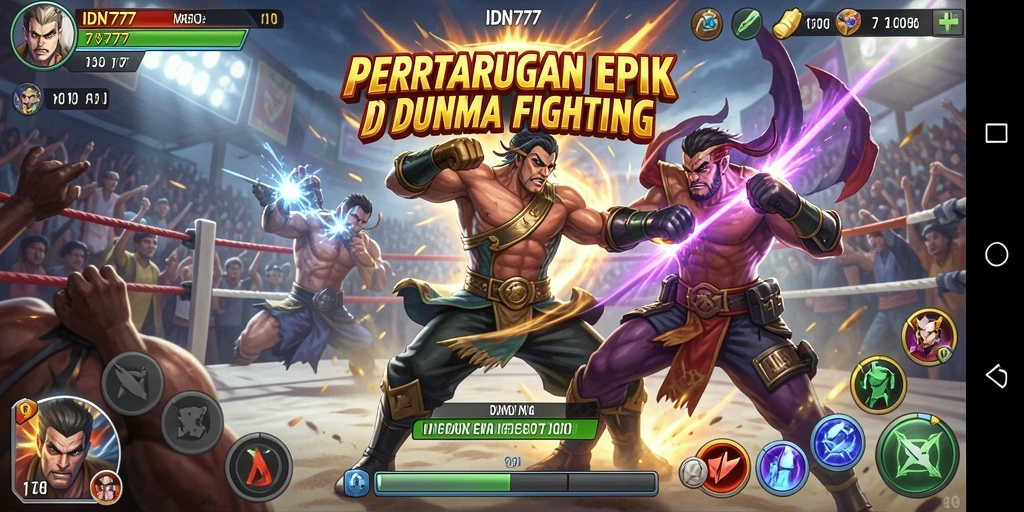 Tampilan screenshot menunjukkan pertarungan seru dalam IDN777 dengan efek visual memukau.