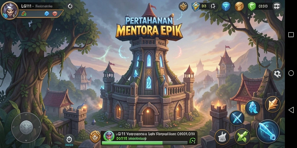 Gameplay LG111 menunjukkan aksi menara pertahanan yang menegangkan.