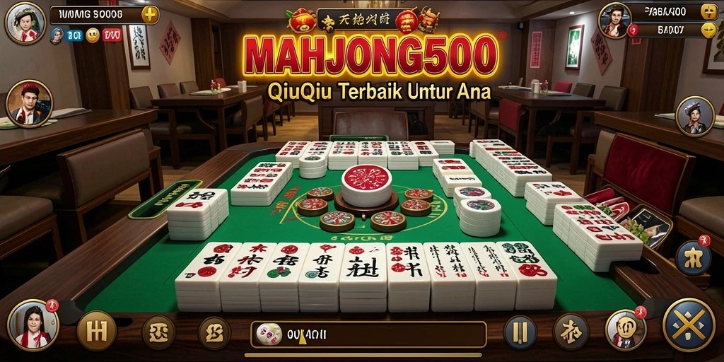 Tampilan gameplay seru QiuQiu di MAHJONG500.