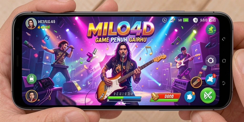 Tampilan gameplay menarik dari MILO4D dengan efek musik yang memukau.