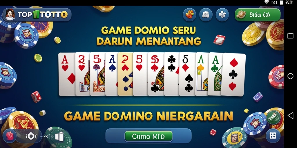 Screenshot gameplay TOP1TOTO dengan momen seru permainan Domino.