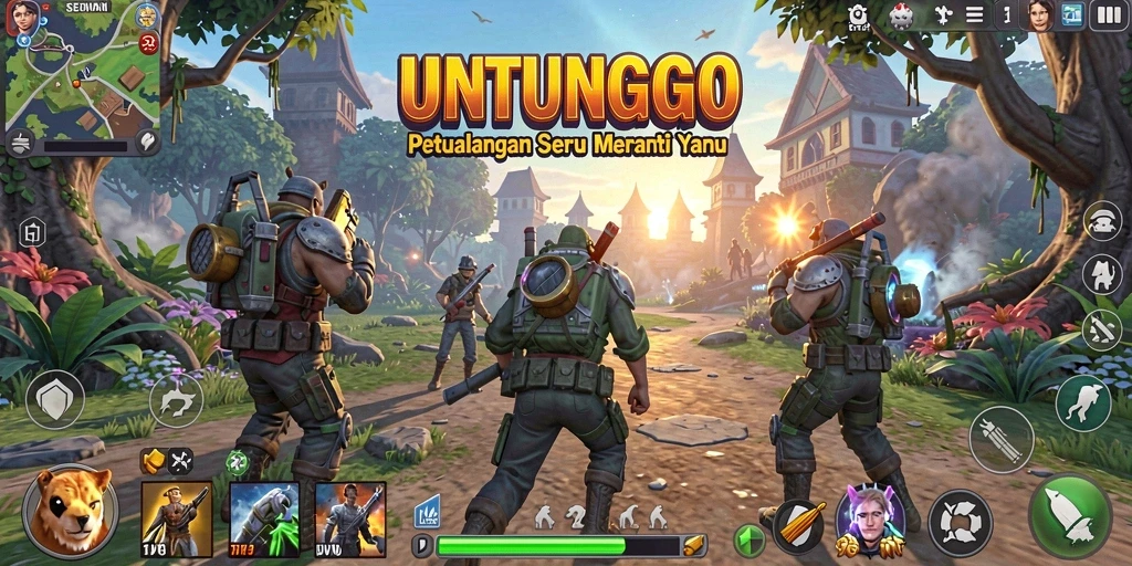 Tampilan gameplay UNTUNGGO yang penuh petualangan epik.