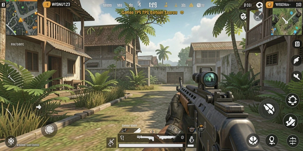 Tampilan gameplay seru dari WISNU123 dengan aksi tembak-menembak yang mendebarkan.