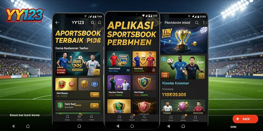 Screenshot utama YY123 menunjukkan tampilan antarmuka aplikasi dengan informasi olahraga.